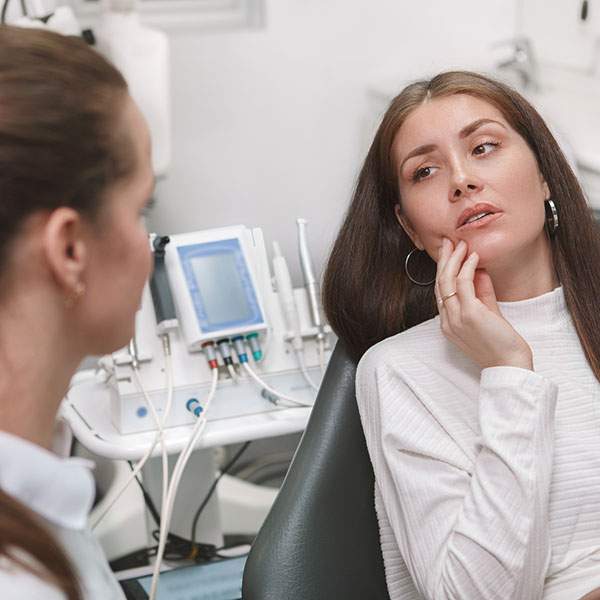 Female patient at dental clinic